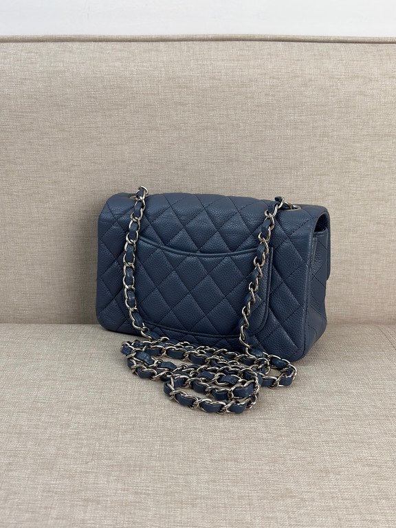 CHANEL Blue Caviar Classic Flap Mini SHW - Image 18