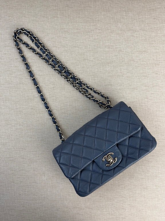 CHANEL Blue Caviar Classic Flap Mini SHW - Image 5