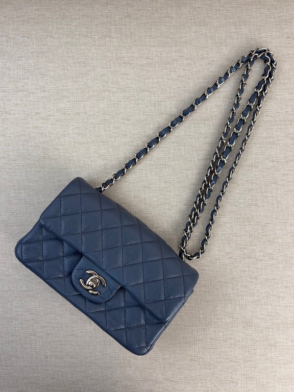 CHANEL Blue Caviar Classic Flap Mini SHW - Image 19