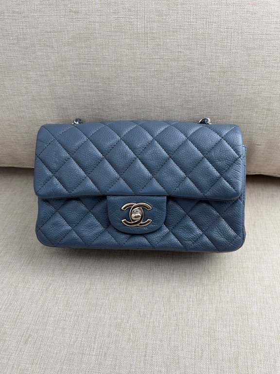 CHANEL Blue Caviar Classic Flap Mini SHW