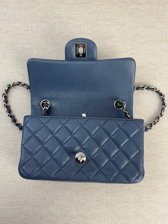 CHANEL Blue Caviar Classic Flap Mini SHW - Image 11