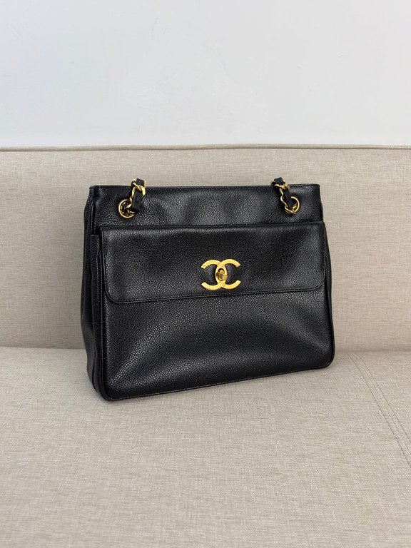 CHANEL Black Caviar CC Tote Medium GHW - Image 2
