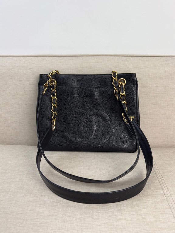 CHANEL Black Caviar CC Tote Medium GHW - Image 4