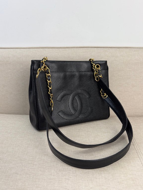 CHANEL Black Caviar CC Tote Medium GHW - Image 5