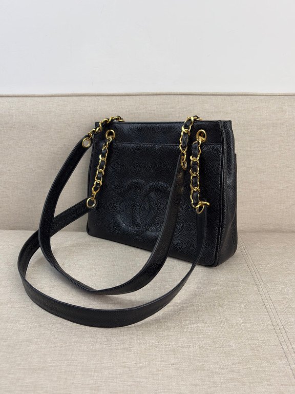 CHANEL Black Caviar CC Tote Medium GHW - Image 16