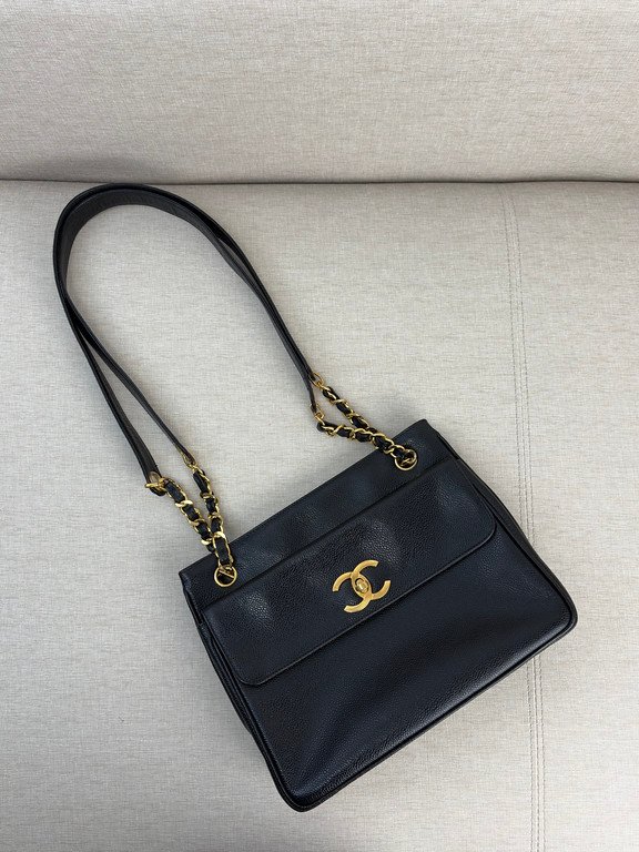 CHANEL Black Caviar CC Tote Medium GHW - Image 17