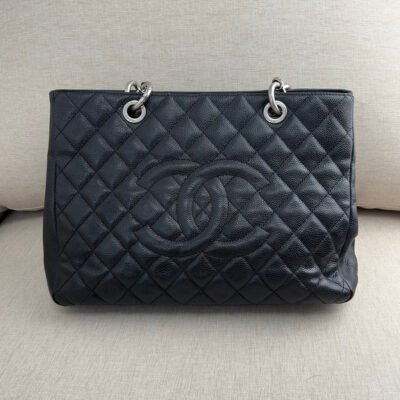 CHANEL Black Caviar Grand Shopping Tote GST SHW