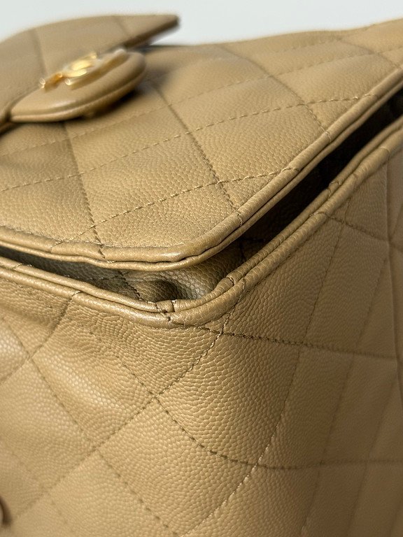 CHANEL Beige Caviar 25 Bag Medium GHW - Image 9