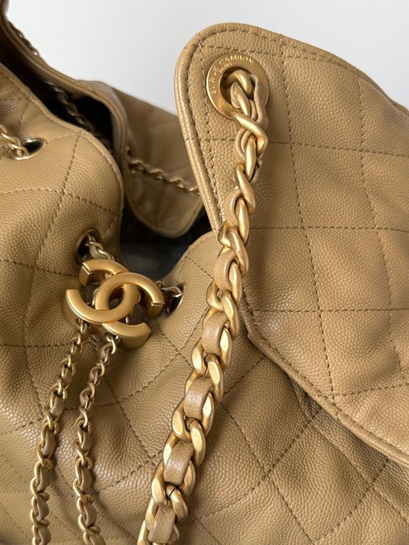 CHANEL Beige Caviar 25 Bag Medium GHW - Image 13