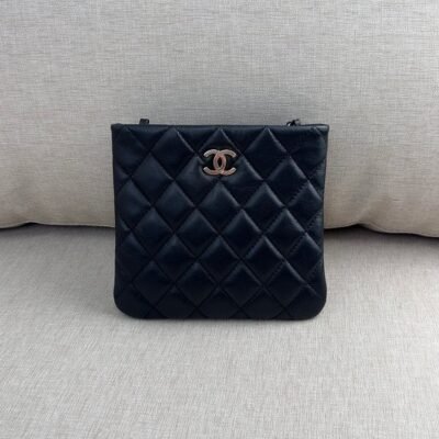 CHANEL Black Calfskin Mini Tote Bag Uniform SHW