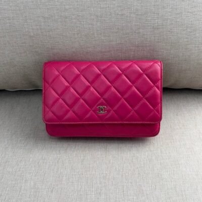 CHANEL Pink Lambskin Wallet on Chain SHW