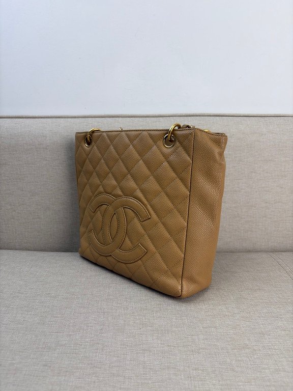CHANEL Beige Caviar GST Tote Bag Small GHW - Image 3