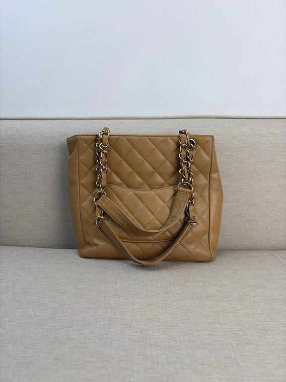 CHANEL Beige Caviar GST Tote Bag Small GHW - Image 4
