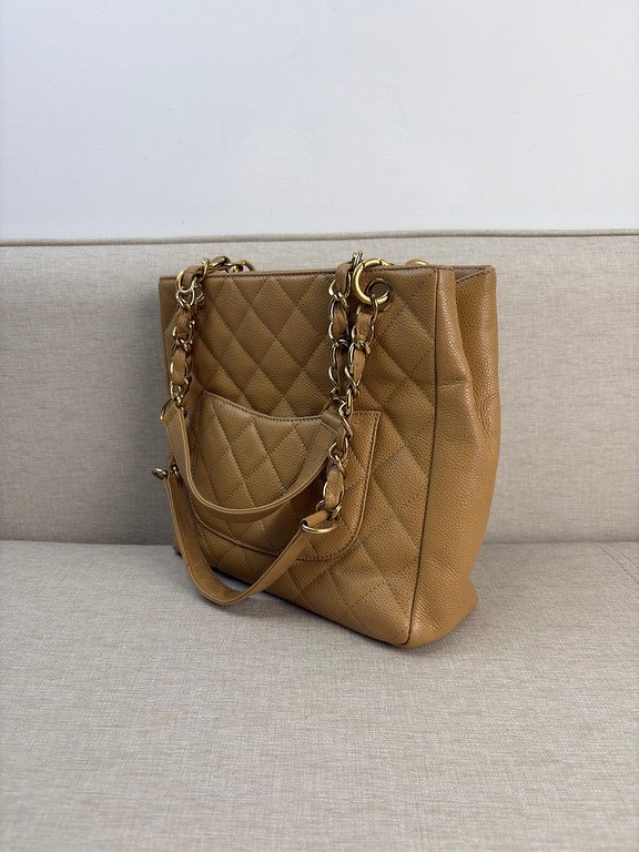 CHANEL Beige Caviar GST Tote Bag Small GHW - Image 6