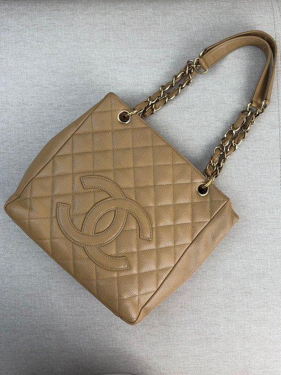 CHANEL Beige Caviar GST Tote Bag Small GHW - Image 9