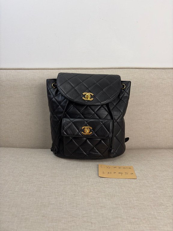 CHANEL Black Lambskin Duma Backpack Medium GHW - Image 32
