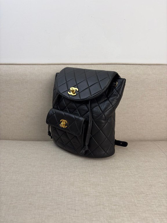CHANEL Black Lambskin Duma Backpack Medium GHW - Image 3