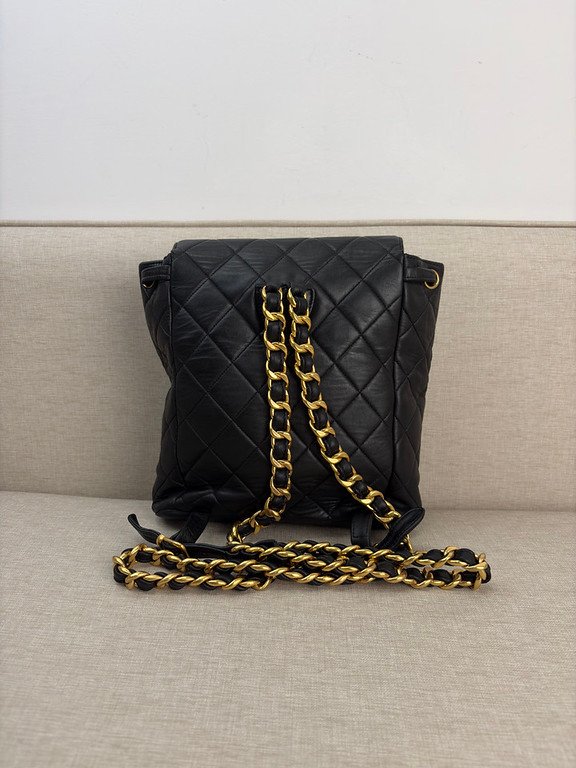 CHANEL Black Lambskin Duma Backpack Medium GHW - Image 4