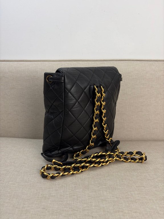 CHANEL Black Lambskin Duma Backpack Medium GHW - Image 5