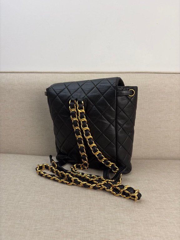 CHANEL Black Lambskin Duma Backpack Medium GHW - Image 6