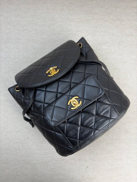 CHANEL Black Lambskin Duma Backpack Medium GHW - Image 8