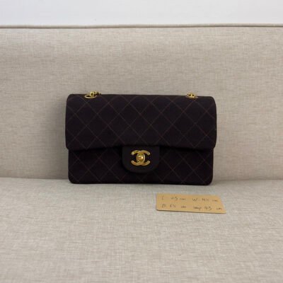 CHANEL Black Jersey Classic Flap Medium GHW