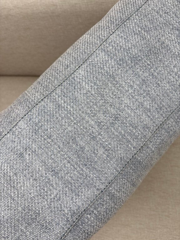 CHANEL Grey Raffia Deauville Shopping Bag Medium SHW - Image 8