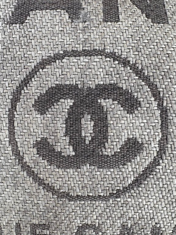 CHANEL Grey Raffia Deauville Shopping Bag Medium SHW - Image 10