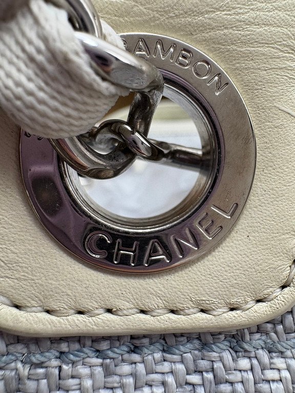 CHANEL Grey Raffia Deauville Shopping Bag Medium SHW - Image 21