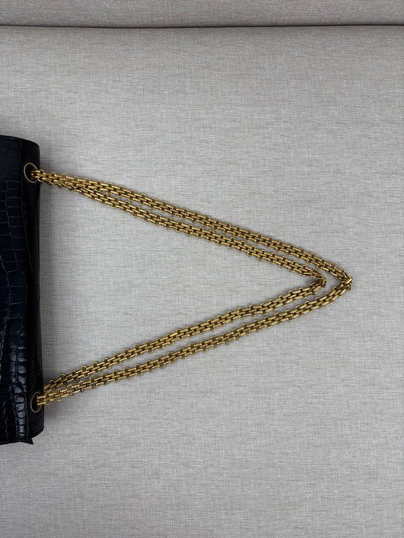 CHANEL Black Crocodile Classic Flap Medium GHW - Image 8