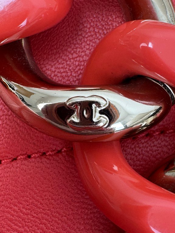 CHANEL Red Lambskin Classic Flap Small GHW - Image 13