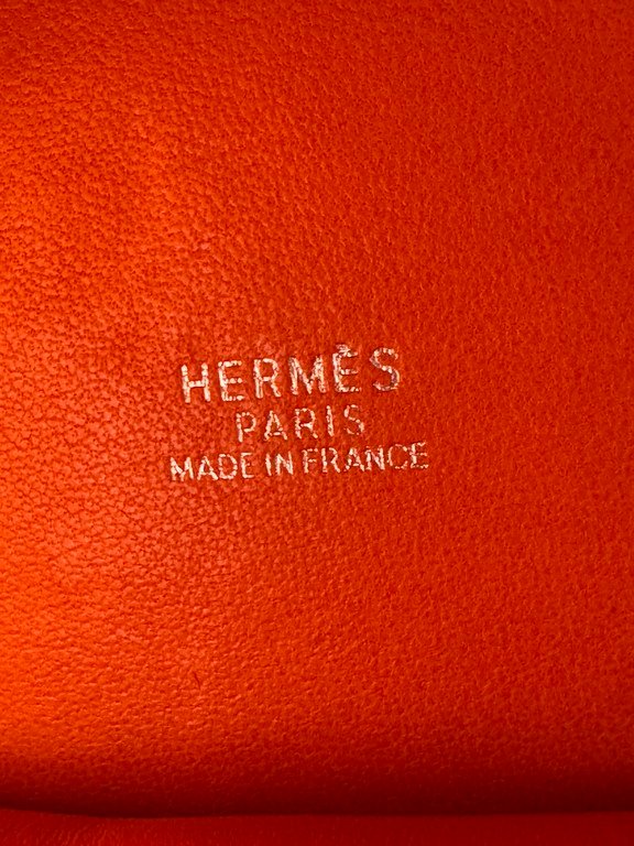 HERMES Orange Suede Picotin Lock PM SHW - Image 7