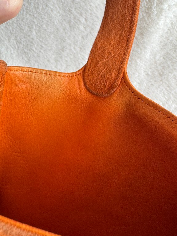 HERMES Orange Suede Picotin Lock PM SHW - Image 11