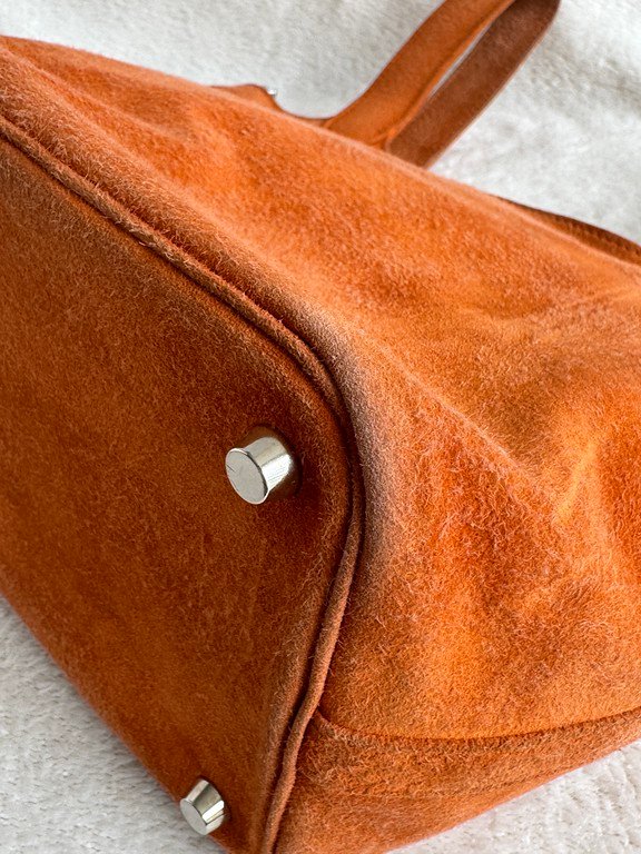 HERMES Orange Suede Picotin Lock PM SHW - Image 22