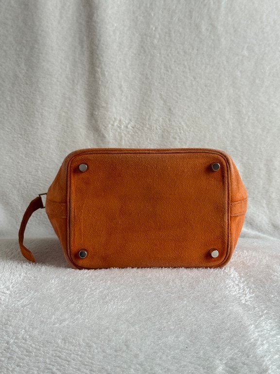 HERMES Orange Suede Picotin Lock PM SHW - Image 24