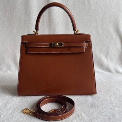 HERMES Gold Barenia Leather Kelly 25 GHW