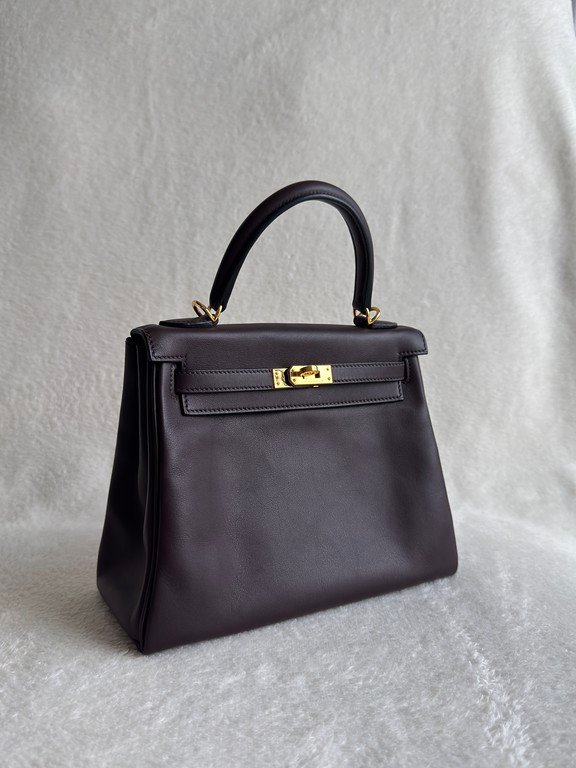 HERMES Rouge Swift Leather Kelly 25 GHW - Image 6