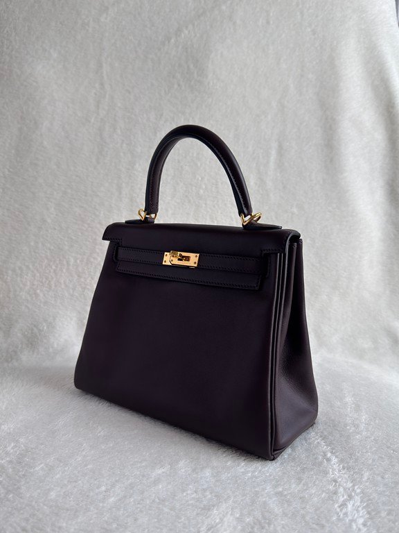 HERMES Rouge Swift Leather Kelly 25 GHW - Image 17
