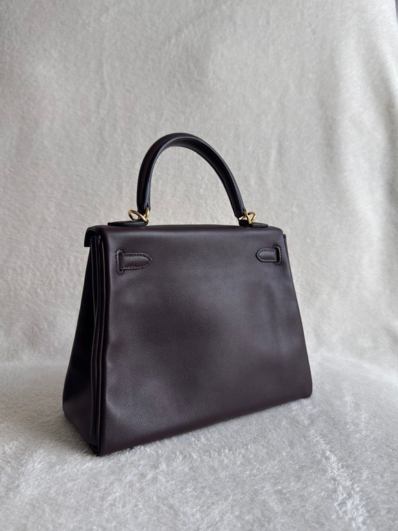 HERMES Rouge Swift Leather Kelly 25 GHW - Image 7