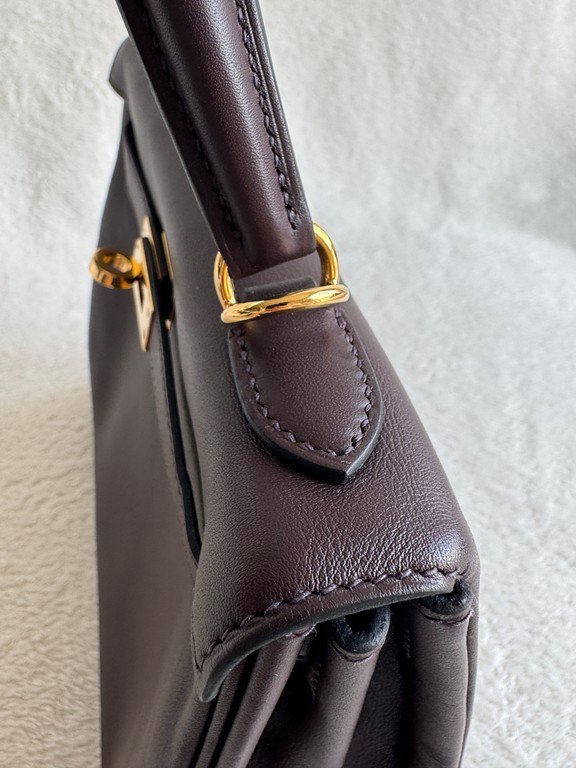 HERMES Rouge Swift Leather Kelly 25 GHW - Image 9