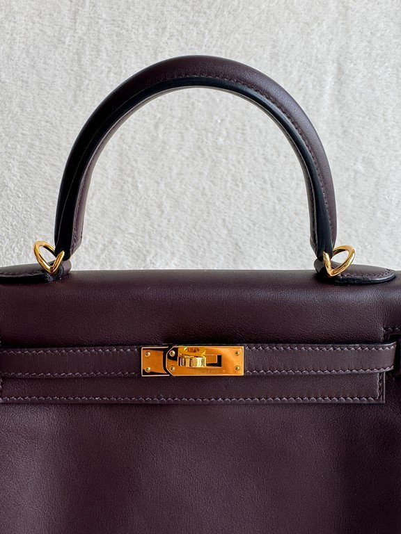 HERMES Rouge Swift Leather Kelly 25 GHW - Image 10