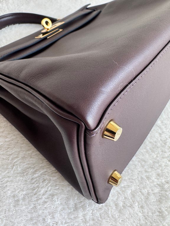 HERMES Rouge Swift Leather Kelly 25 GHW - Image 11