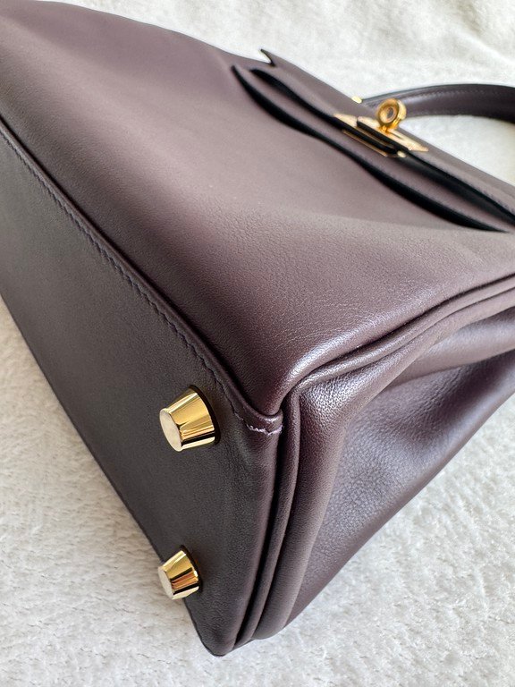 HERMES Rouge Swift Leather Kelly 25 GHW - Image 12