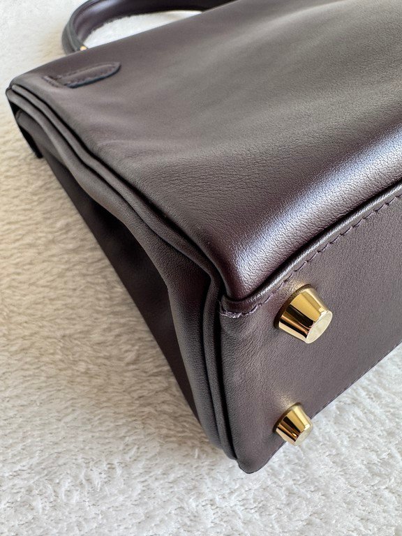 HERMES Rouge Swift Leather Kelly 25 GHW - Image 29