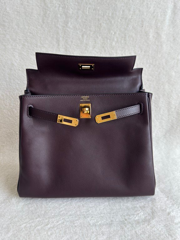HERMES Rouge Swift Leather Kelly 25 GHW - Image 25