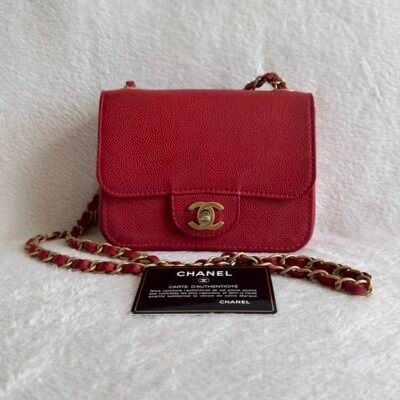 CHANEL Red Caviar Classic Flap Mini GHW
