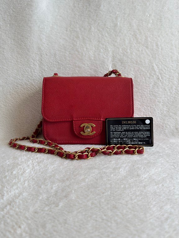 CHANEL Red Caviar Classic Flap Mini GHW - Image 20