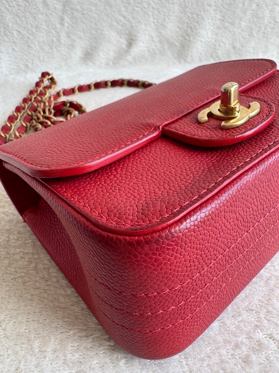 CHANEL Red Caviar Classic Flap Mini GHW - Image 27