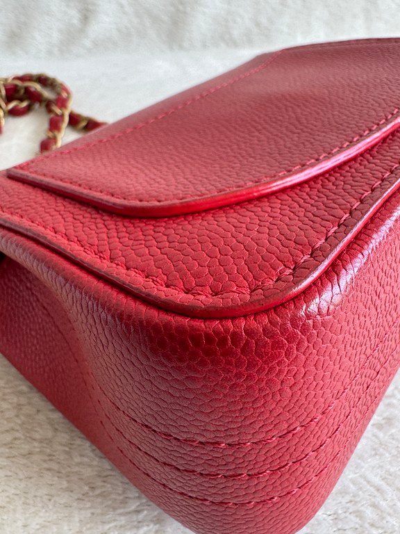 CHANEL Red Caviar Classic Flap Mini GHW - Image 30