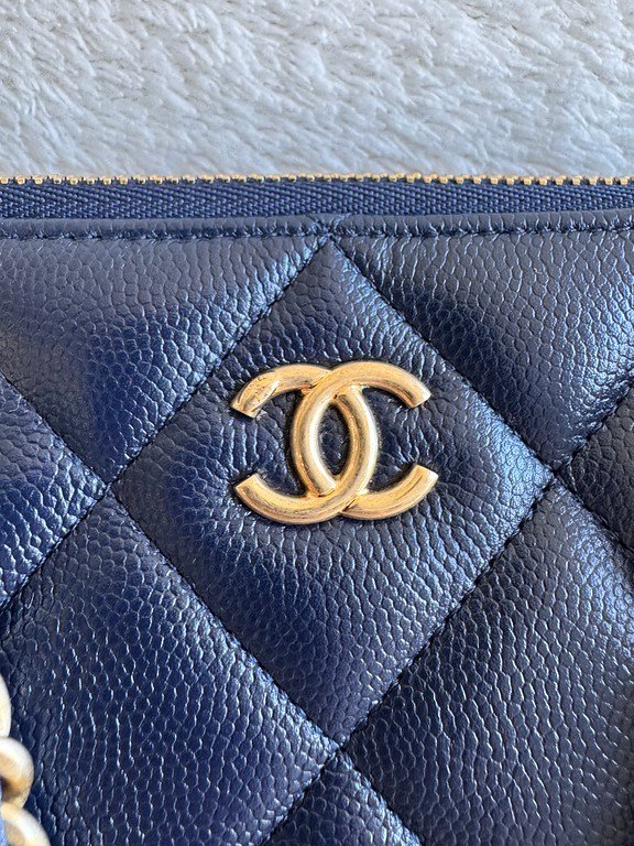 CHANEL Navy Blue Caviar Bowling Bag Small GHW - Image 6